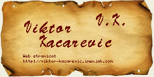 Viktor Kačarević vizit kartica